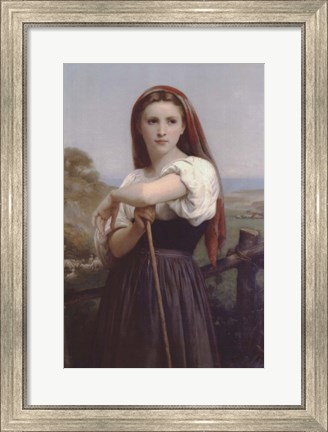 Framed Young Shepherdess Print