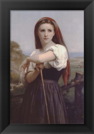 Framed Young Shepherdess Print