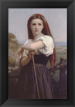 Framed Young Shepherdess Print