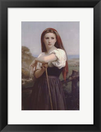 Framed Young Shepherdess Print