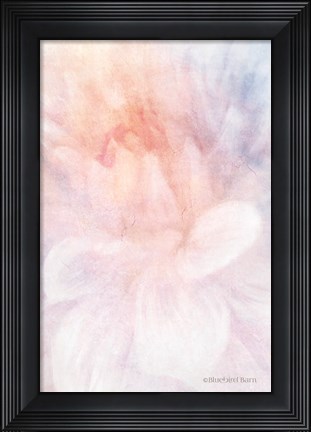 Framed Soft Dahlia Pastel Peach Lilac Print