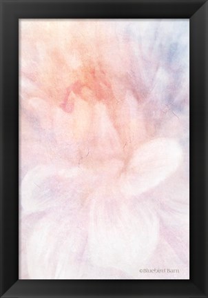 Framed Soft Dahlia Pastel Peach Lilac Print