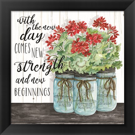 Framed Blue Jars - New Beginnings Print