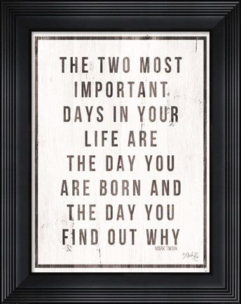 Framed Two Most Important Days Print