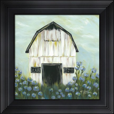 Framed Blue Flowers Print