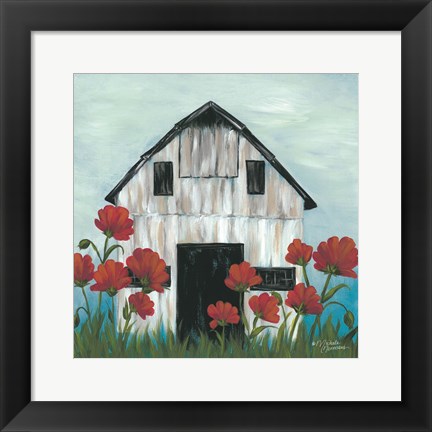 Framed Poppies Print