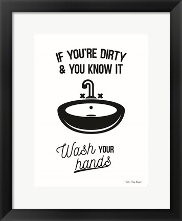 Framed Wash Your Hands Print