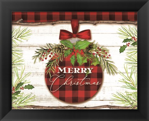 Framed Merry Christmas Ornament Print