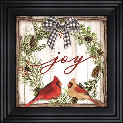 Framed Joy Wreath Print