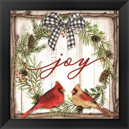 Framed Joy Wreath Print