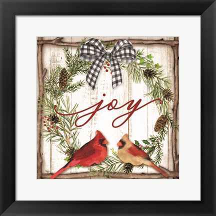 Framed Joy Wreath Print