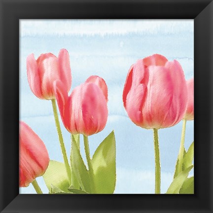 Framed Fresh Spring Tulips I Print