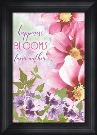Framed Happiness Blooms Within Print