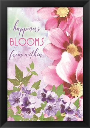 Framed Happiness Blooms Within Print