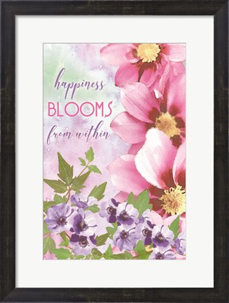 Framed Happiness Blooms Within Print