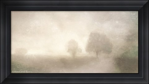 Framed Foggy Soft Morning Landscape Print