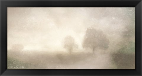 Framed Foggy Soft Morning Landscape Print