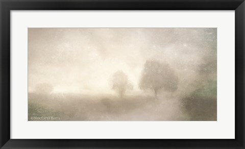 Framed Foggy Soft Morning Landscape Print