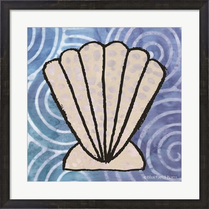 Framed Whimsy Coastal Clam Shell Print