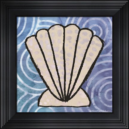 Framed Whimsy Coastal Clam Shell Print