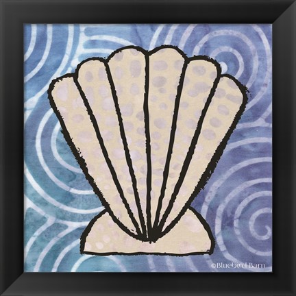 Framed Whimsy Coastal Clam Shell Print