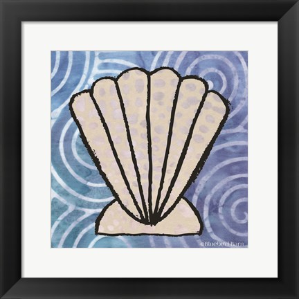 Framed Whimsy Coastal Clam Shell Print