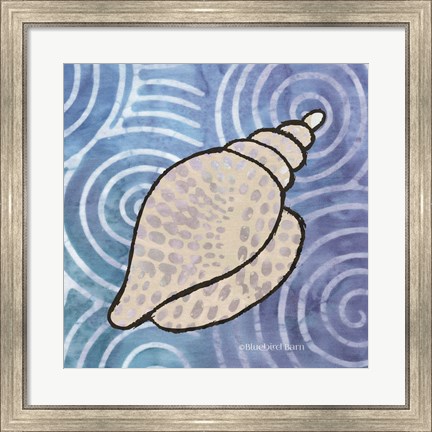 Framed Whimsy Coastal Conch Shell Print
