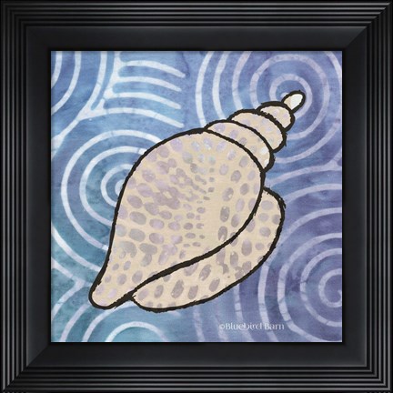 Framed Whimsy Coastal Conch Shell Print
