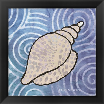 Framed Whimsy Coastal Conch Shell Print