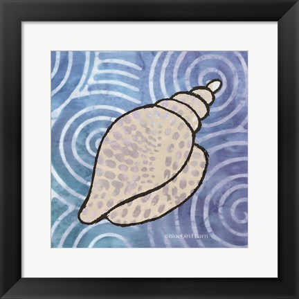 Framed Whimsy Coastal Conch Shell Print