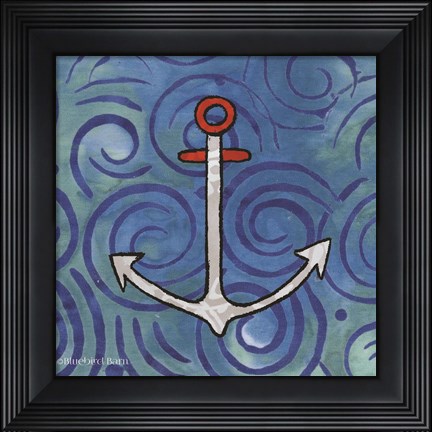 Framed Whimsy Coastal Anchor Print