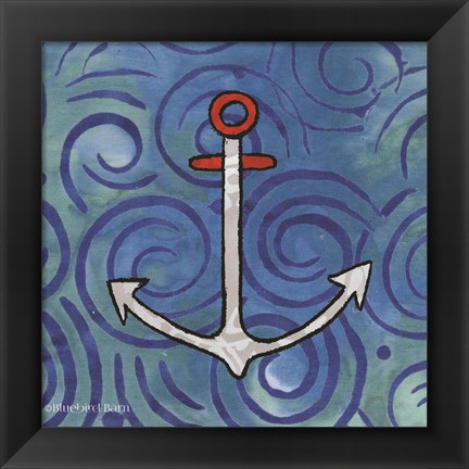 Framed Whimsy Coastal Anchor Print