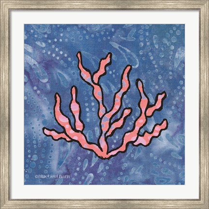 Framed Whimsy Coastal Conch Coral Print