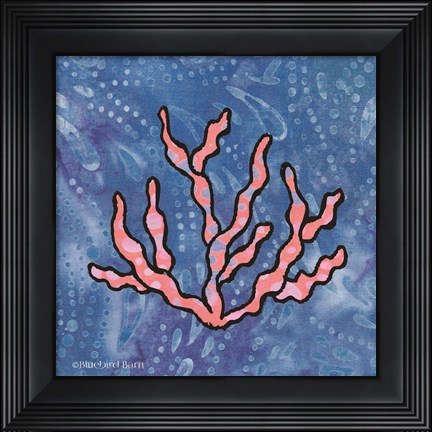 Framed Whimsy Coastal Conch Coral Print