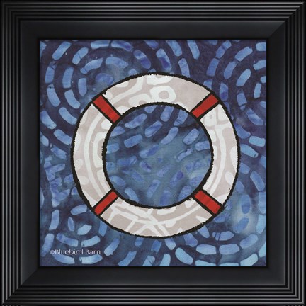 Framed Whimsy Coastal Ring Buoy Print
