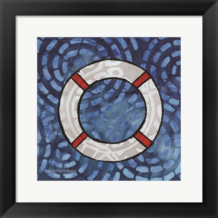 Framed Whimsy Coastal Ring Buoy Print