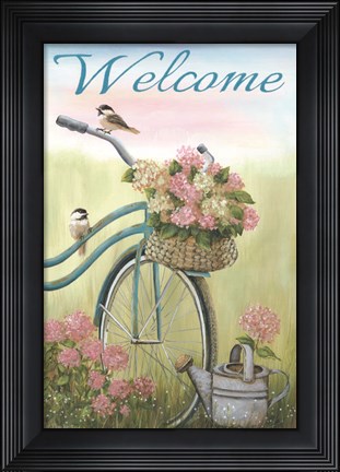 Framed Old Bike Welcome Print