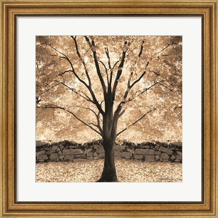 Framed Gold Canopy Tree Print
