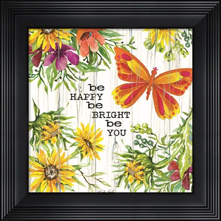 Framed Be Happy Print