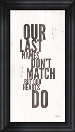 Framed Our Last Names Print