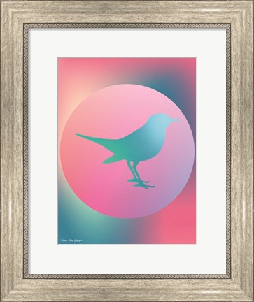 Framed Gradient Bird Print