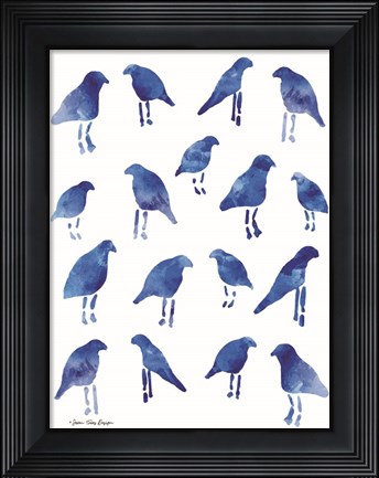 Framed Bleu Birds Print