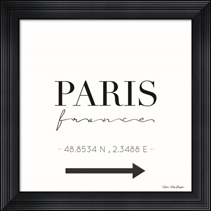 Framed Paris Sign Print