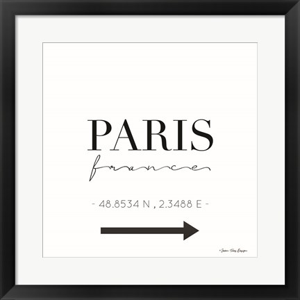 Framed Paris Sign Print