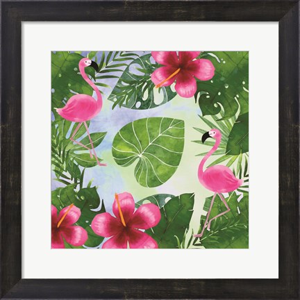 Framed Tropical Life Flamingo I Print