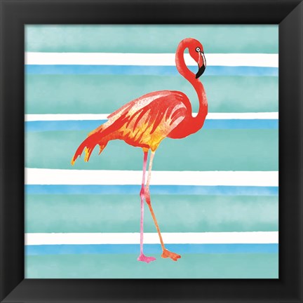 Framed Tropical Life Flamingo II Print