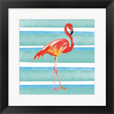 Framed Tropical Life Flamingo II Print