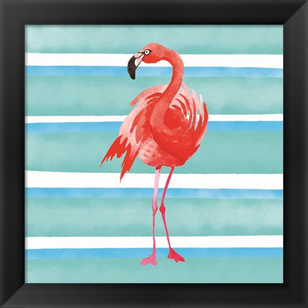 Framed Tropical Life Flamingo III Print