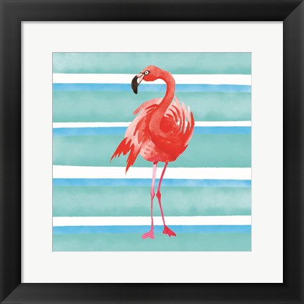 Framed Tropical Life Flamingo III Print