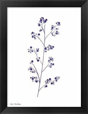 Framed Blue Plant I Print